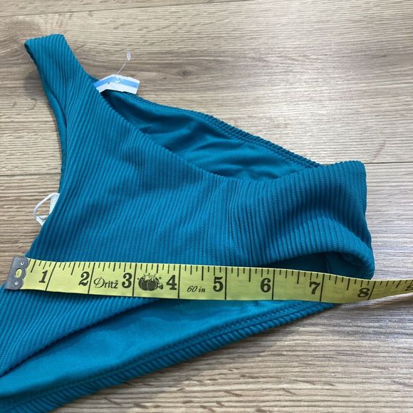 Seafolly Australia Women’s US Sz 8 AU 12 High Cut Swim Bikini Bottom Teal NWOT - Picture 5 of 6